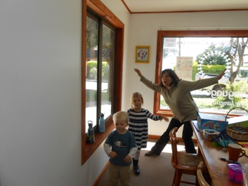 Teacher and kids in spanish course